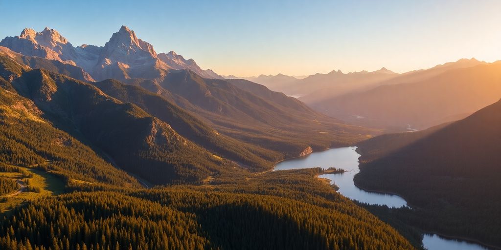 Vue aérienne de la forêt nationale de Teton.