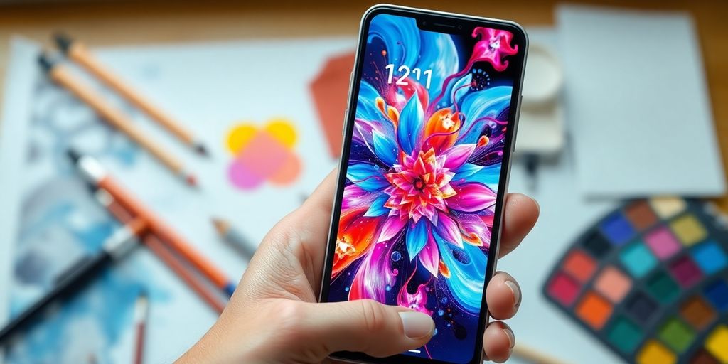 Android phone displaying creative AI content.