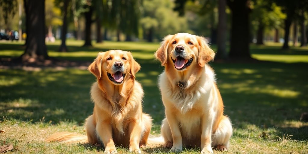 Happy dog and owner training in a park