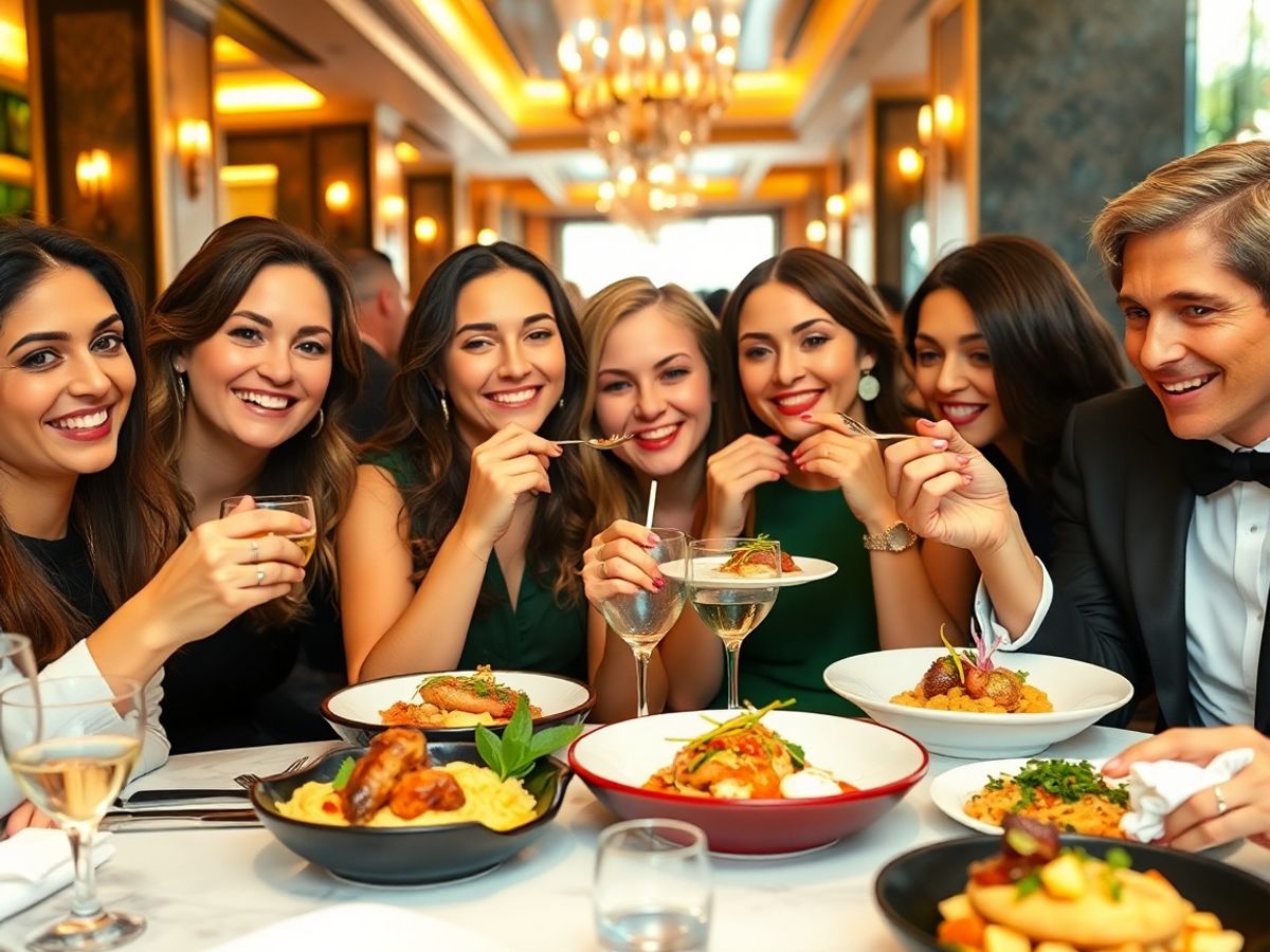 Vedete savurând preparate culinare delicioase în stil modern.