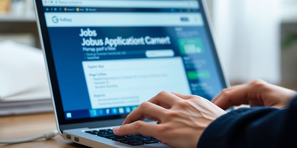 Person applying for jobs on a laptop.