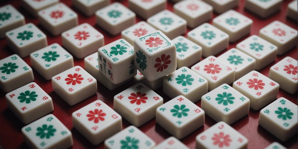 Mahjong tiles in a strategic artistic layout.