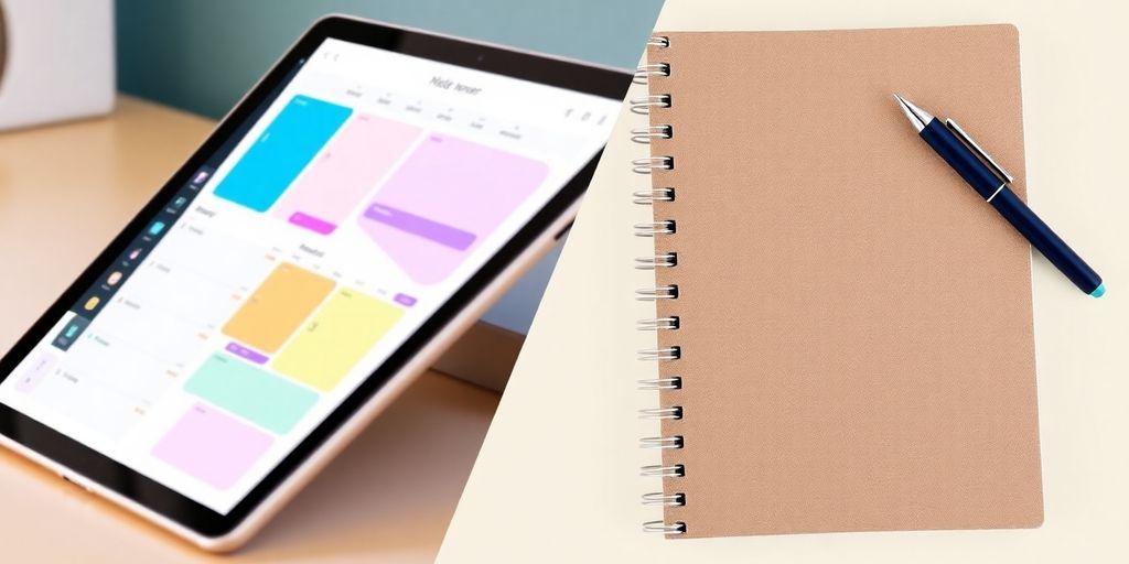 Digitaler und physischer To Do Kalender im Vergleich.