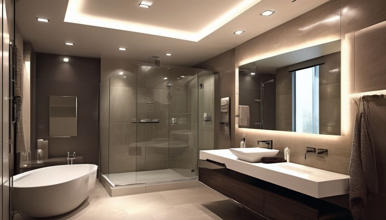 modern bathroom with stylish lighting