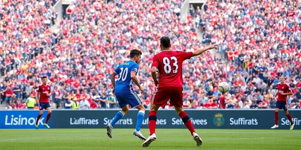 Soccer player in offside position during a match.