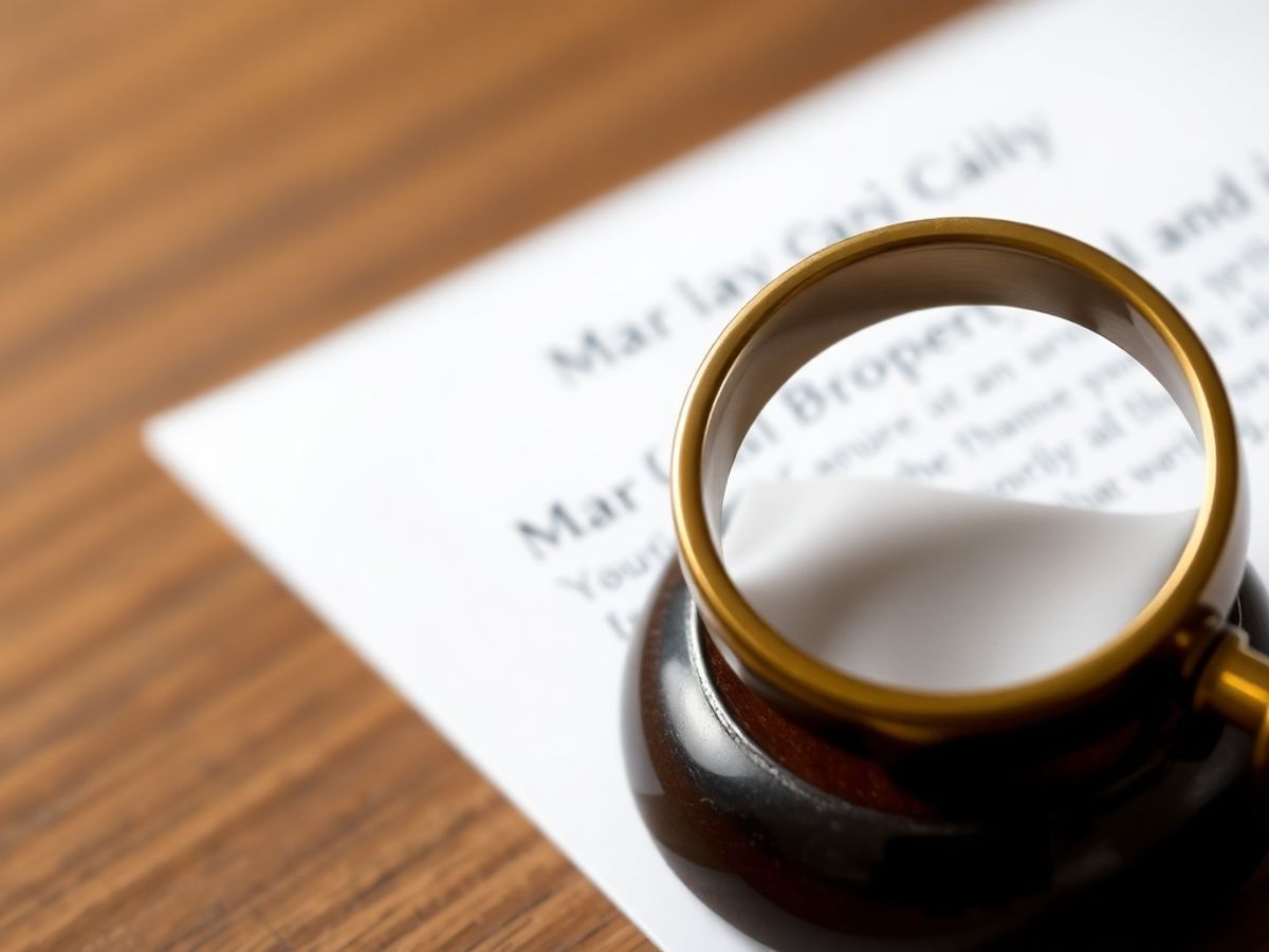 Inel de căsătorie și document pentru parteneriate civile.