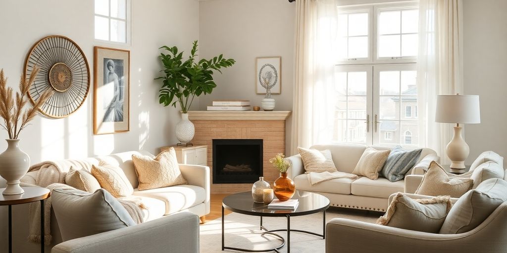 Cozy living room with stylish decor items.