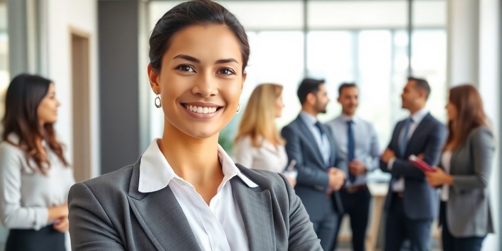 Corporate recruiter interviewing a diverse group of candidates.