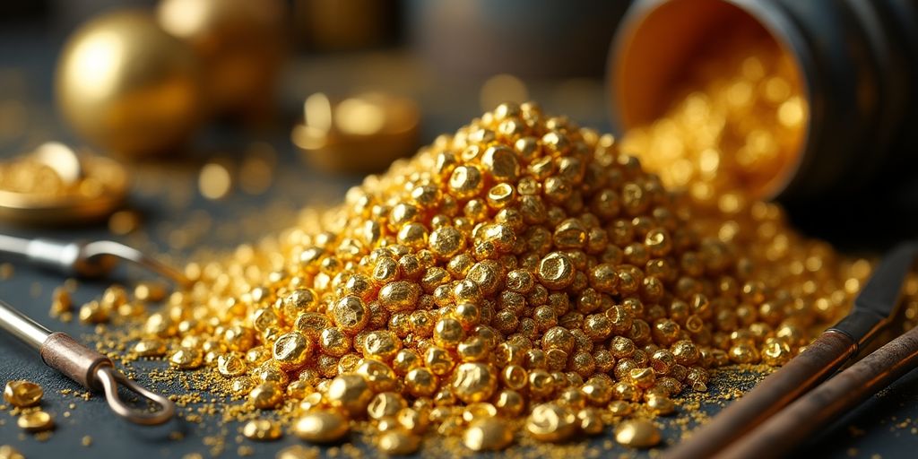 Transformation de l'or dentaire en produits raffinés.
