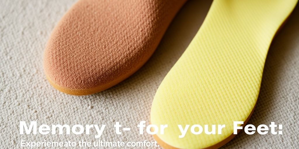 Close-up of memory foam shoe inserts on a neutral background.