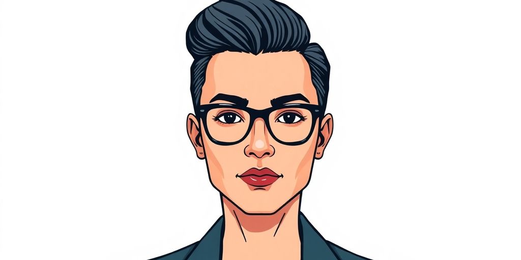 Creative director with elegant glasses.