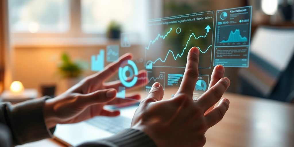 Data scientist refining insights with futuristic tools