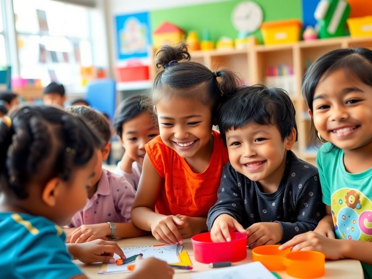 Copii participând la activități educaționale distractive.