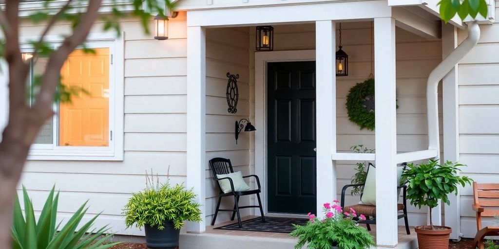 Propriété de location confortable avec une entrée et une décoration accueillantes.