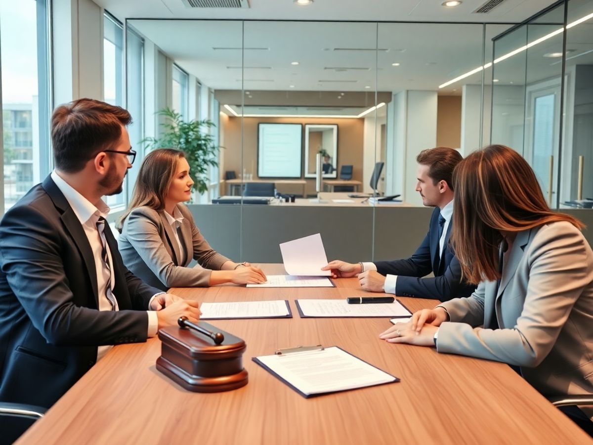 Întrevedere de afaceri despre insolvență în birou modern.