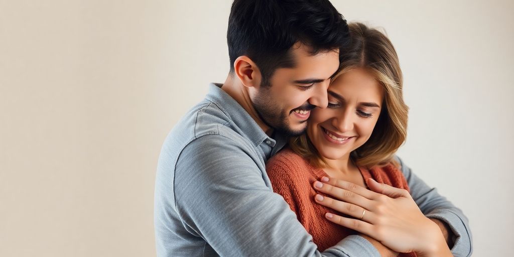 Couple embracing, symbolizing healing and growth.