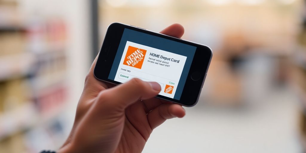 Home Depot credit card being paid online.