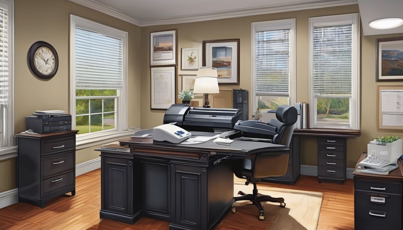 clean office with fax machine