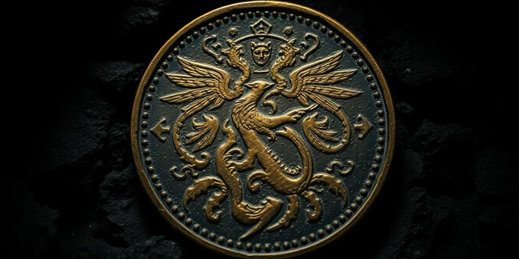 Une pièce d'or ancienne et mystérieuse.