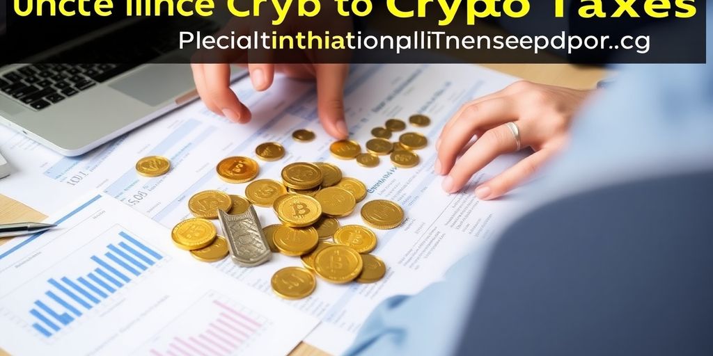 Person analysiert Krypto-Münzen am Schreibtisch.