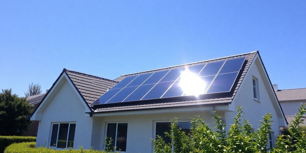 Panneaux solaires sur le toit d'une maison