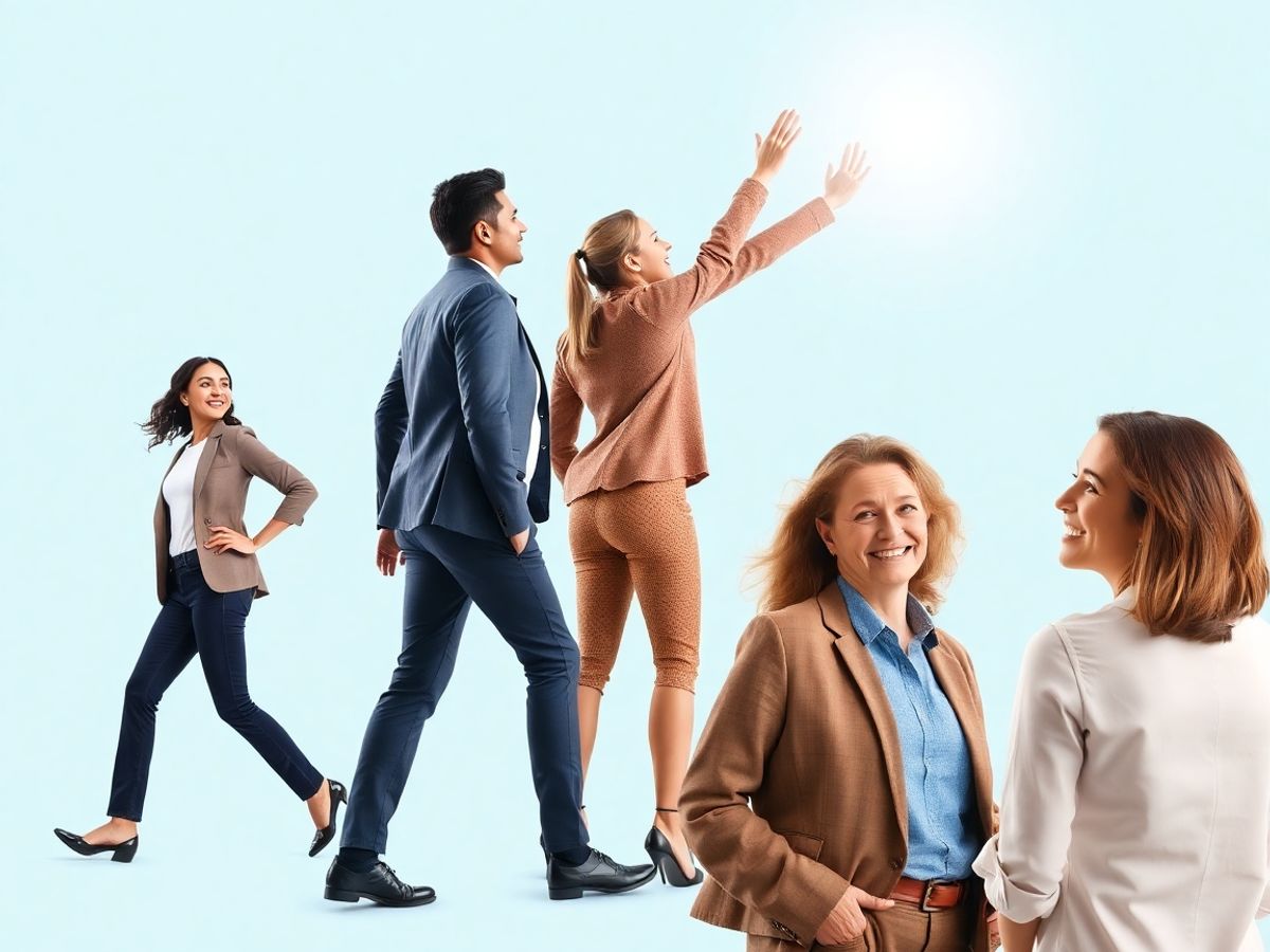 Persoane vibrante celebrând succese multiple în diverse cariere.