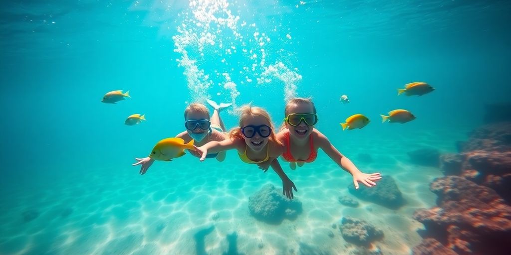 Family snorkeling in clear Cabo waters.
