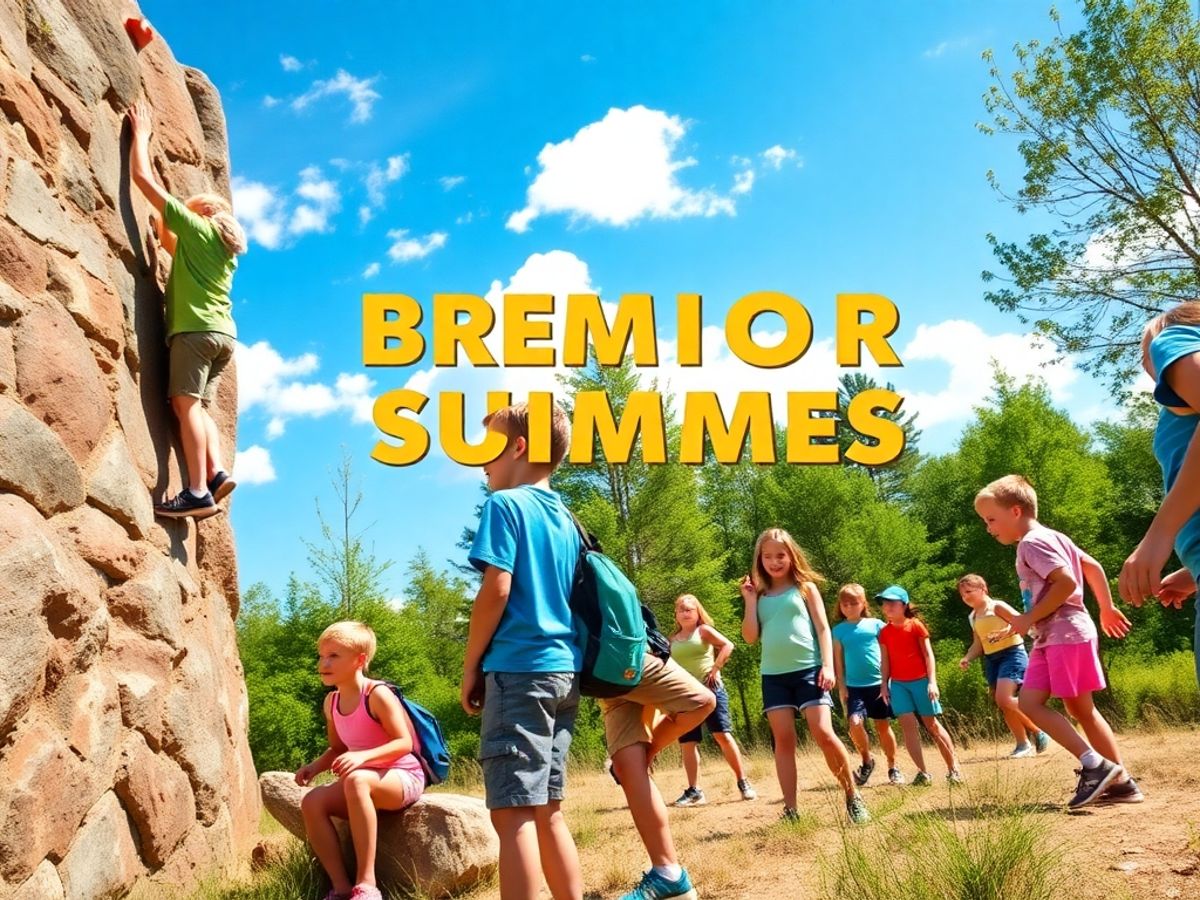 Copii se distrau în activități de aventură în tabără.