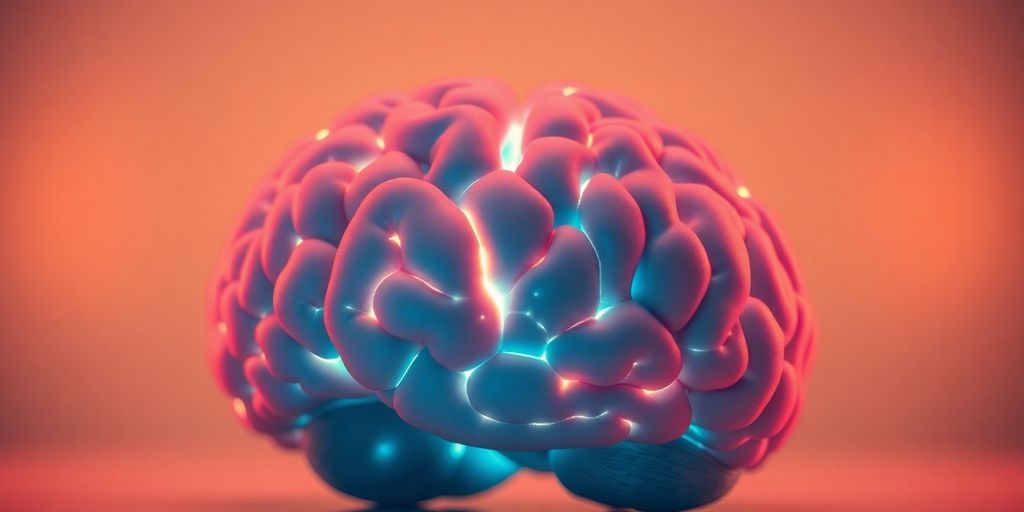Brain with glowing neurons