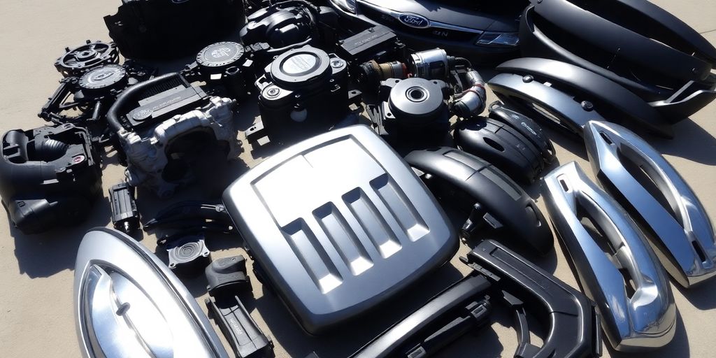 Ford Focus parts laid out.