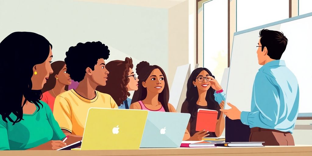 Students learning in a classroom.