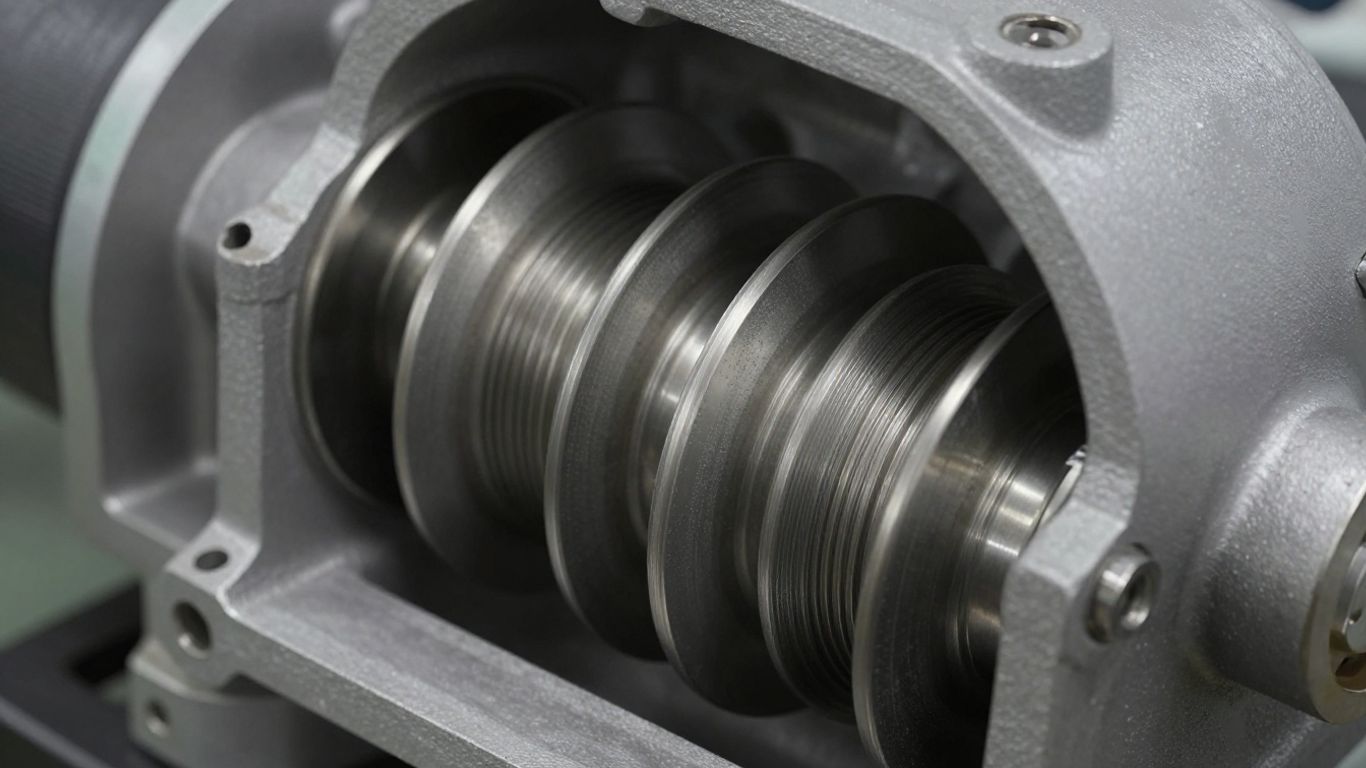 Scroll compressor with its intermeshing scrolls.