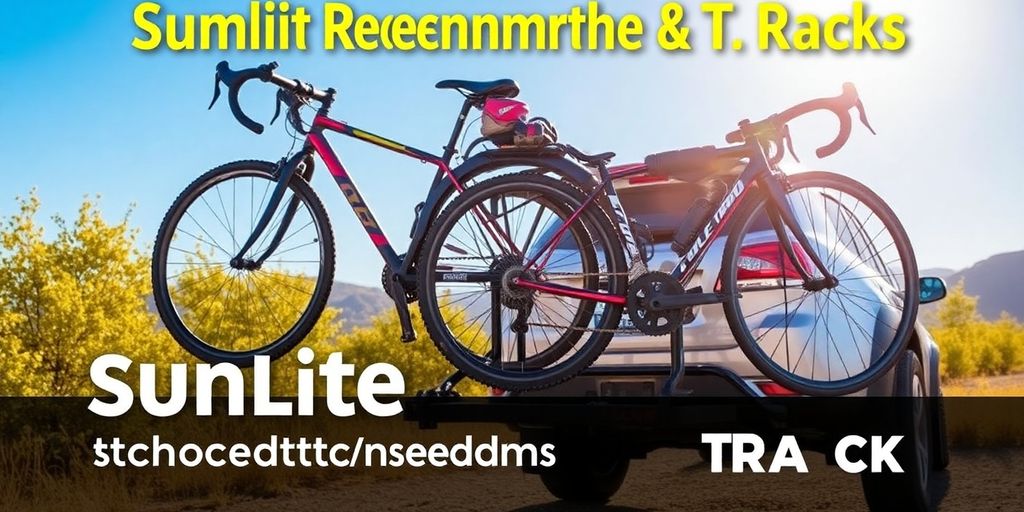 Sunlite Recumbent & Trike Hitch Rack with bicycles outdoors.