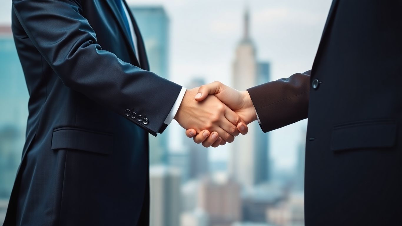 Poignée de main entre deux partenaires d'affaires