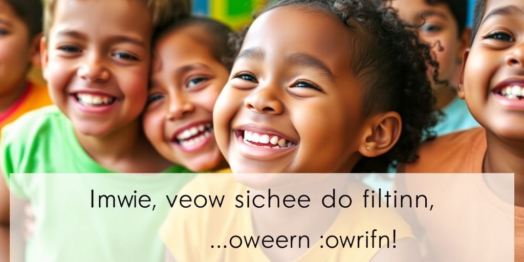 Children smiling, inspired by positive affirmations.