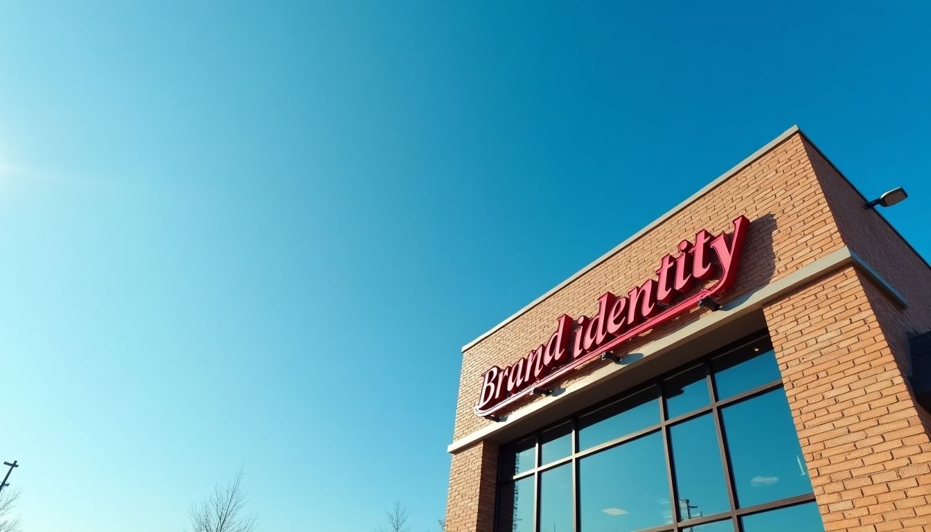 Omaha building with a sign saying 'Brand Identity'.