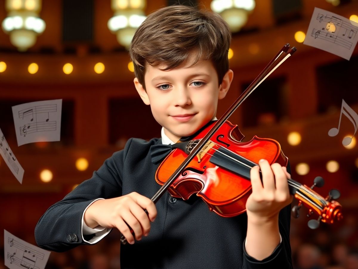 Matei Bucur Mihăescu cântând la vioară cu pasiune.