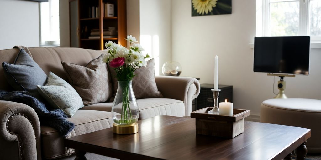 Cozy living room with Kirkland's decor.