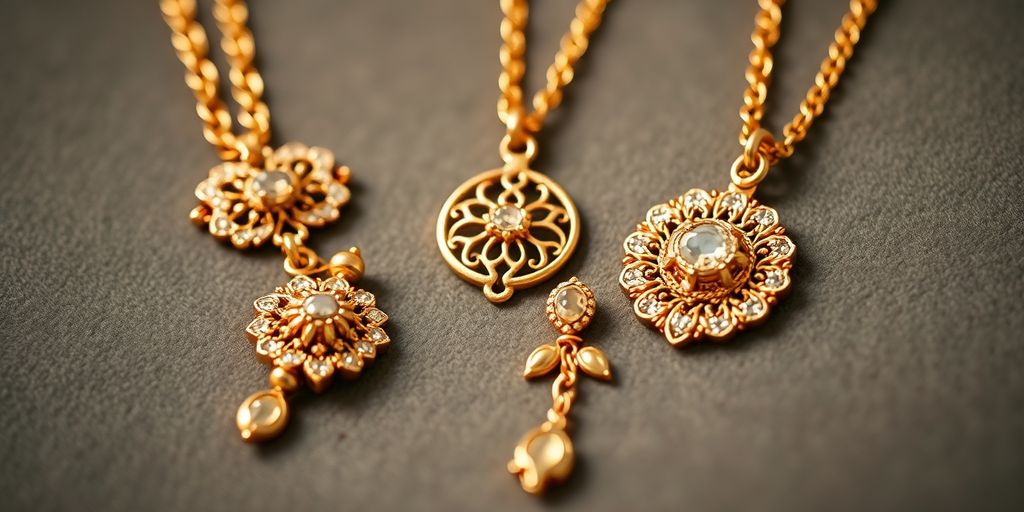 Bijoux en or élégants sur un fond en velours.