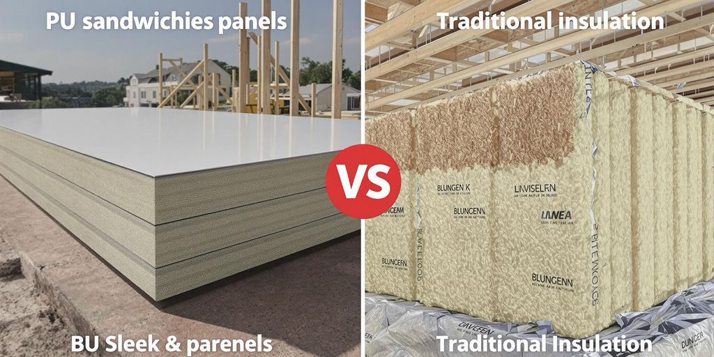 Comparison of PU panels and traditional insulation materials.