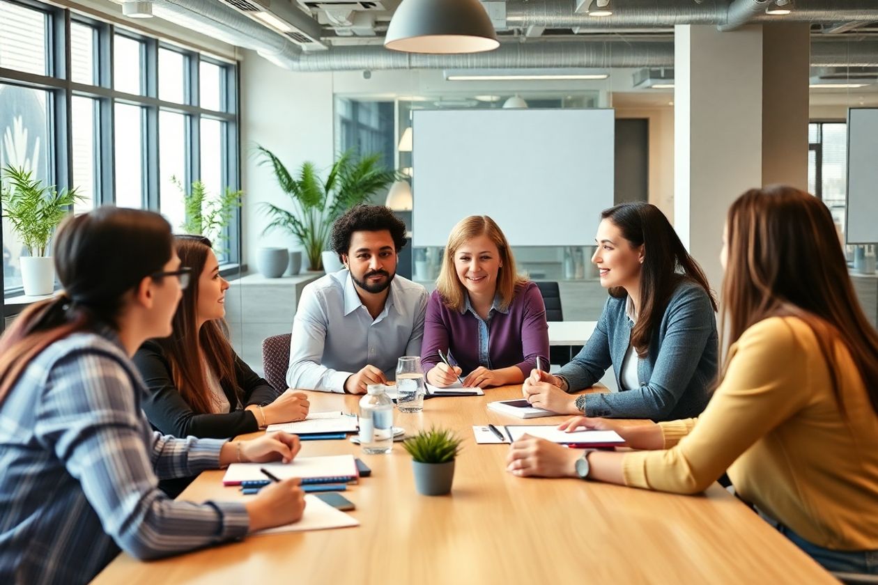 Réunion d'affaires sur la génération de leads B2B.