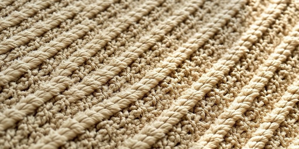Close-up, textured chenille fabric surface.