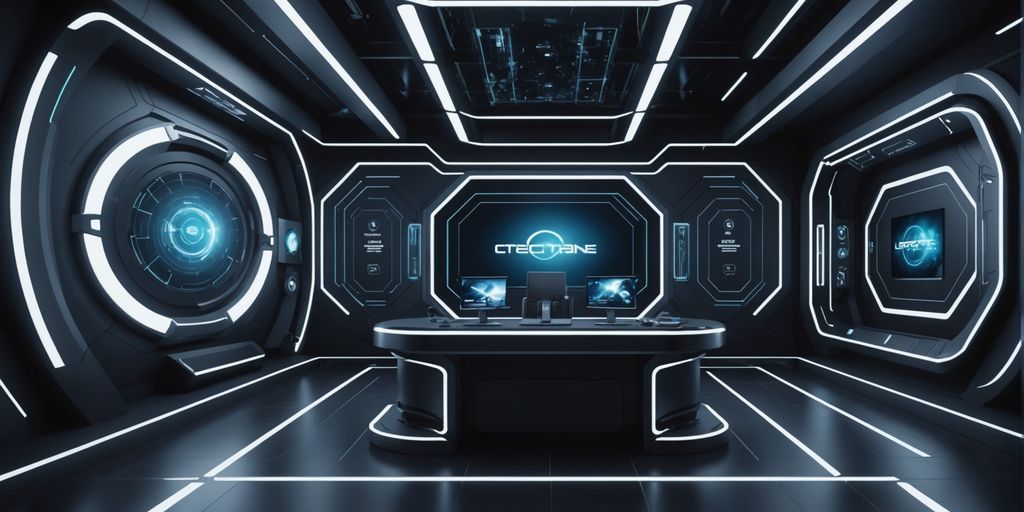 Immersive website design showcasing futuristic elements and animations.