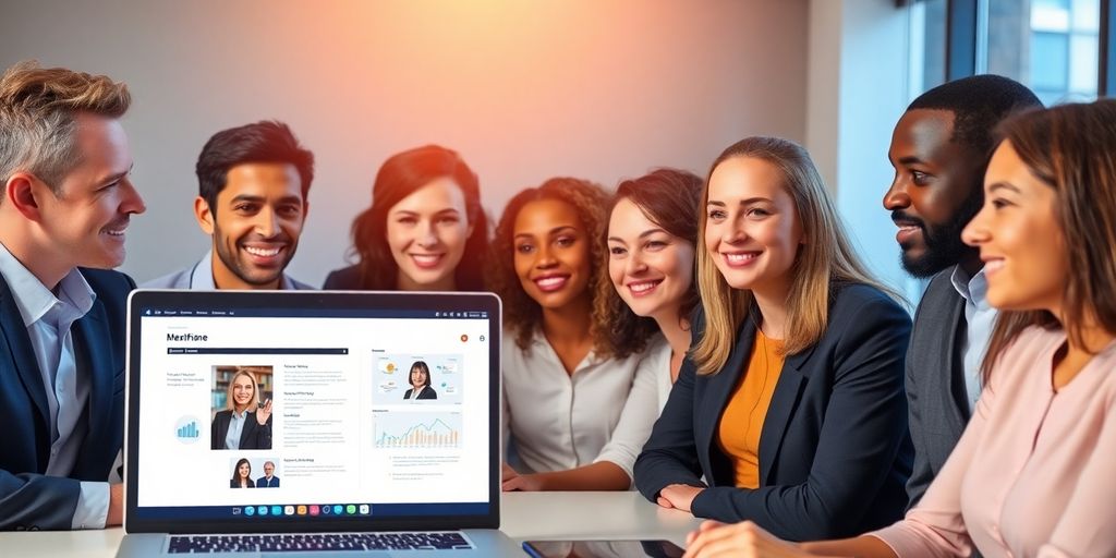 Group of people participating in an engaging webinar session.