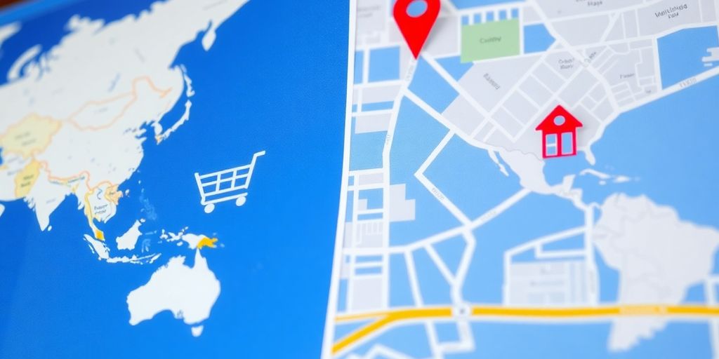 Ecommerce SEO vs. Local SEO on map.