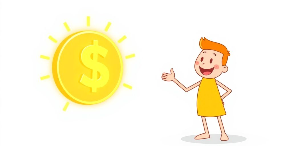 Cartoon person looking at a glowing payday loan option.