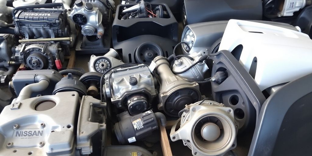 Used Nissan engine components and car parts.