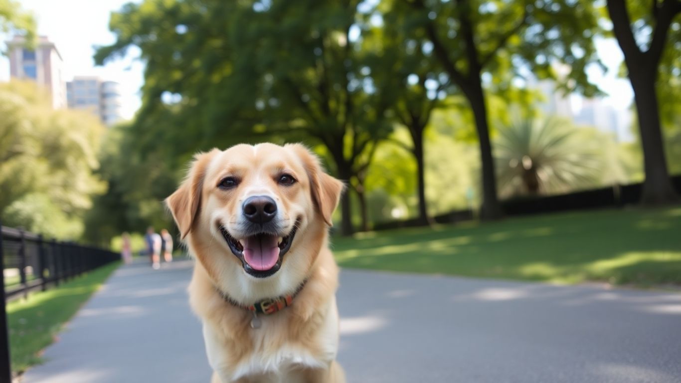 Dog and owner training in a park