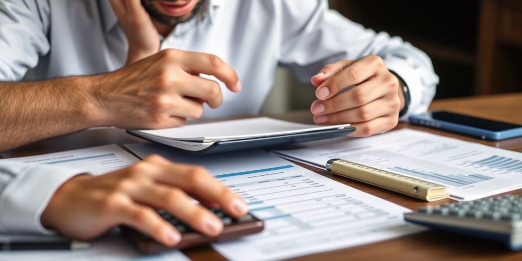 Pessoa analisando finanças em tempos de juros altos.