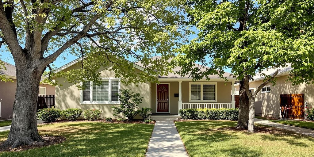 Jenks, OK home exterior with green lawn and blue sky.